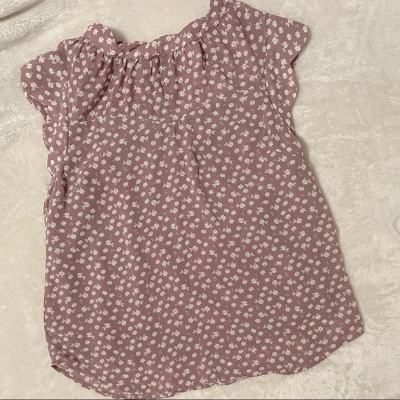 Monteau Tops - Purple Floral Shirt